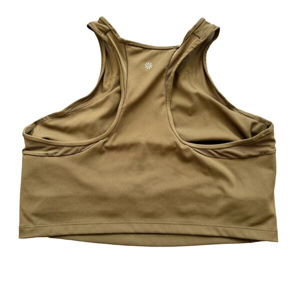 Athleta Conscious Mesh Crop Sports Bra, Olive Green, Women's Size XL - Picture 3 of 7